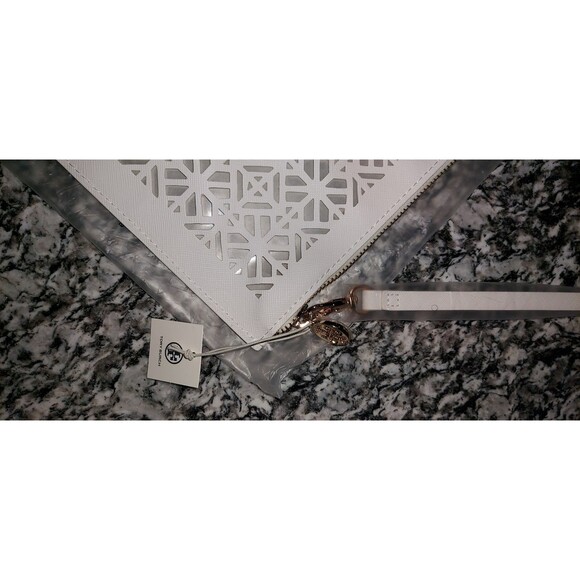 Limited Edition Tory Burch White Signature Cutout Clutch w Tory Burch EDP 7ml - Picture 6 of 8